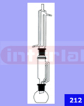 Soxhlet Extraction Apparatus consists of R.B. Flask, extractor with flat flange, reduction adapter with flat flange and socket and double surface condenser.